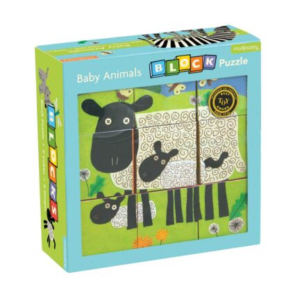 Baby Animals Block Puzzle: 9 Cubes 6 Images