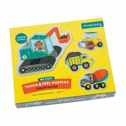 My First Touch & Feel Puzzles: Construction Four 3-Piece Puzzles