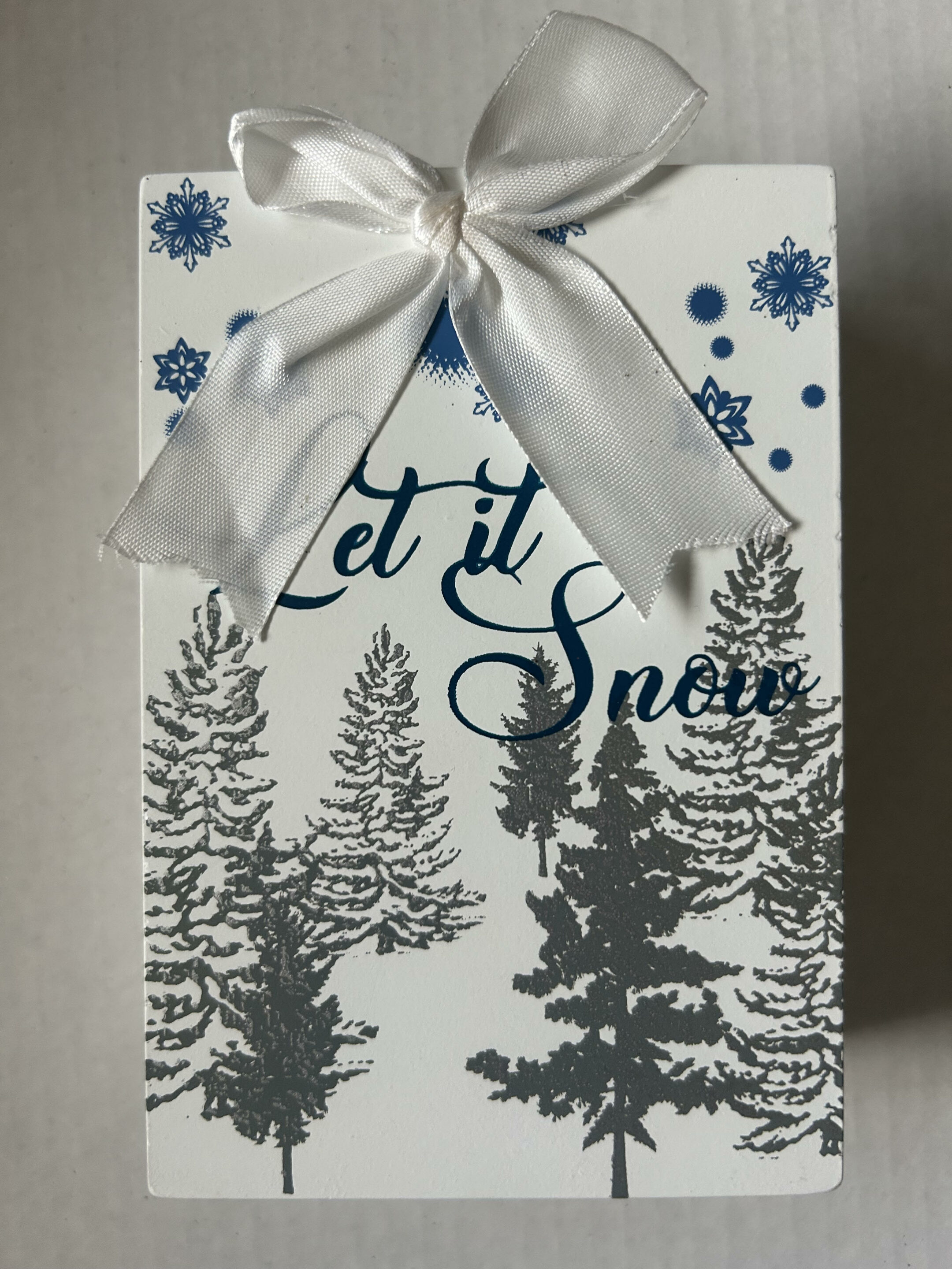 Let it Snow Tabletop Block Sign 5.75" Tall
