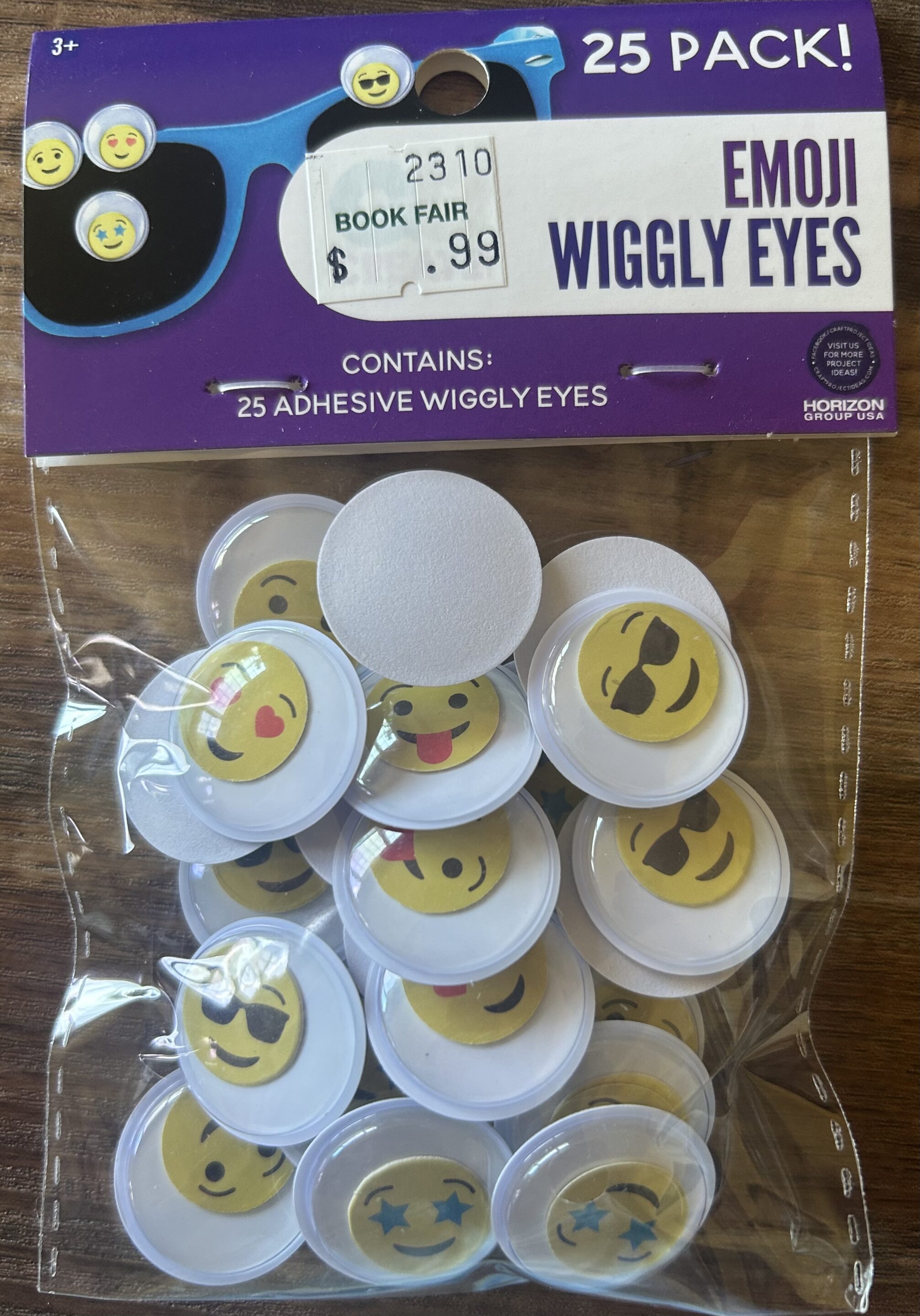 Emoji Wiggly Eyes 25 Adhesive Wiggly Eyes