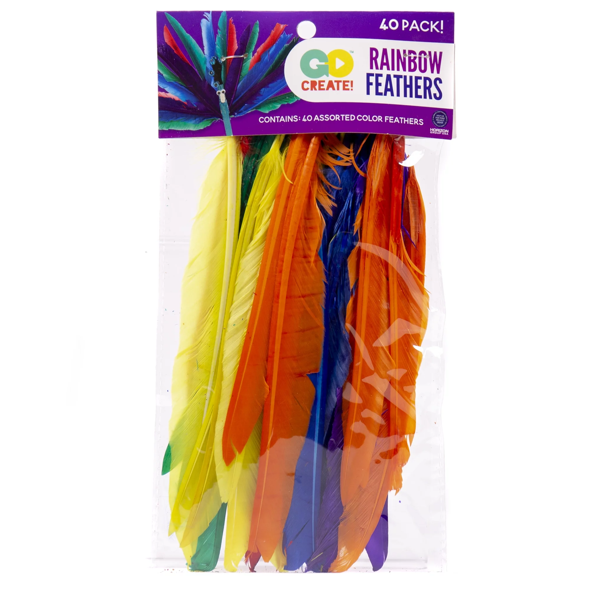 Rainbow Feathers 40 Pack