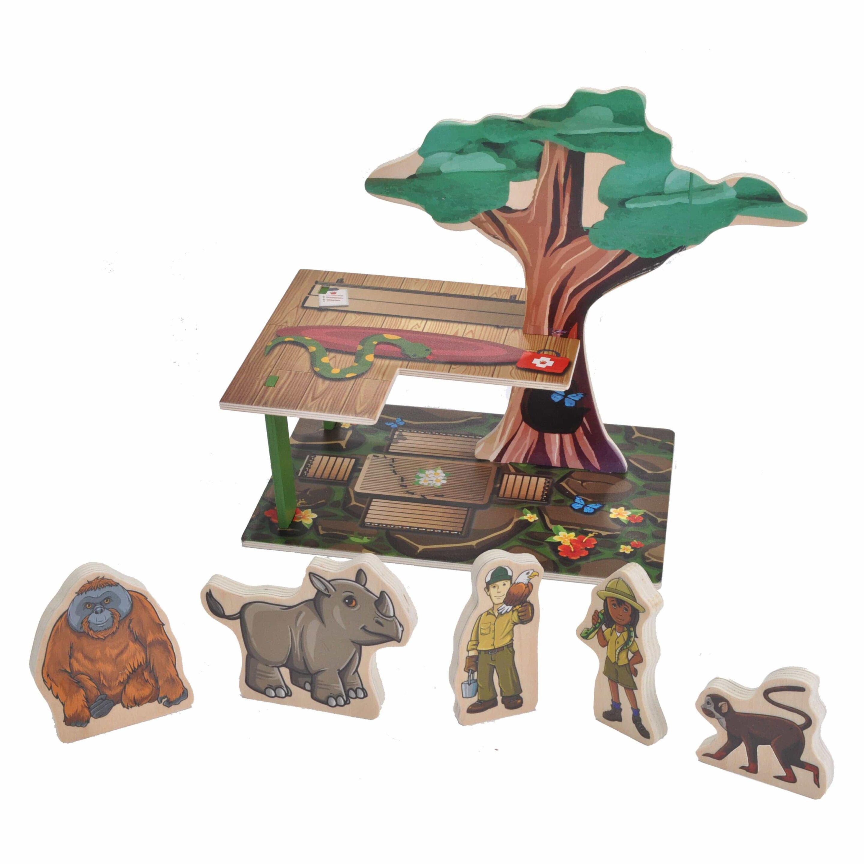 Zookeeper Woodkins Wooden Playset 6 Pieces