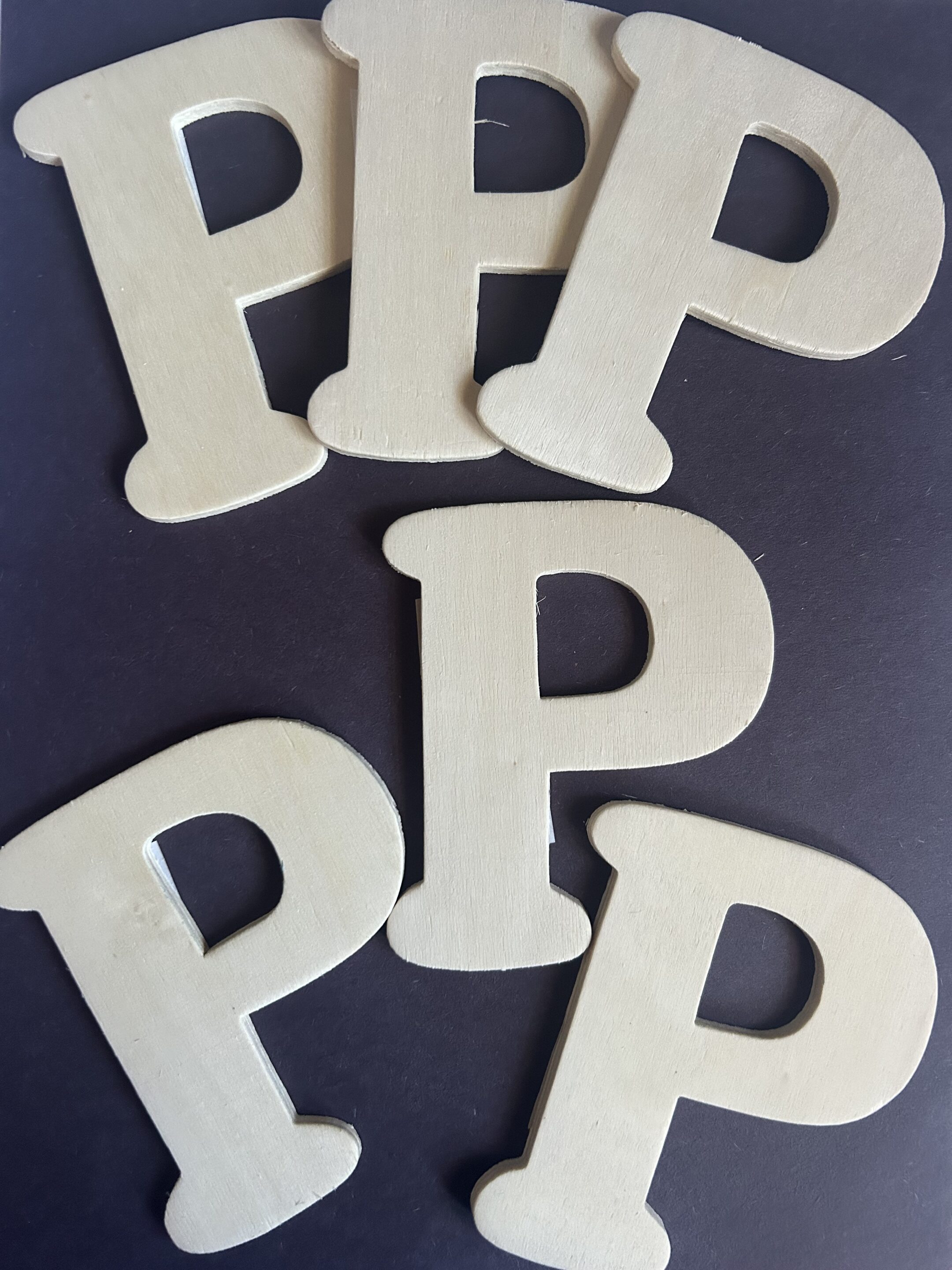 P Wooden Letters 6 Pack 4.25 x 3.5 inch | Green Valley Book Fair