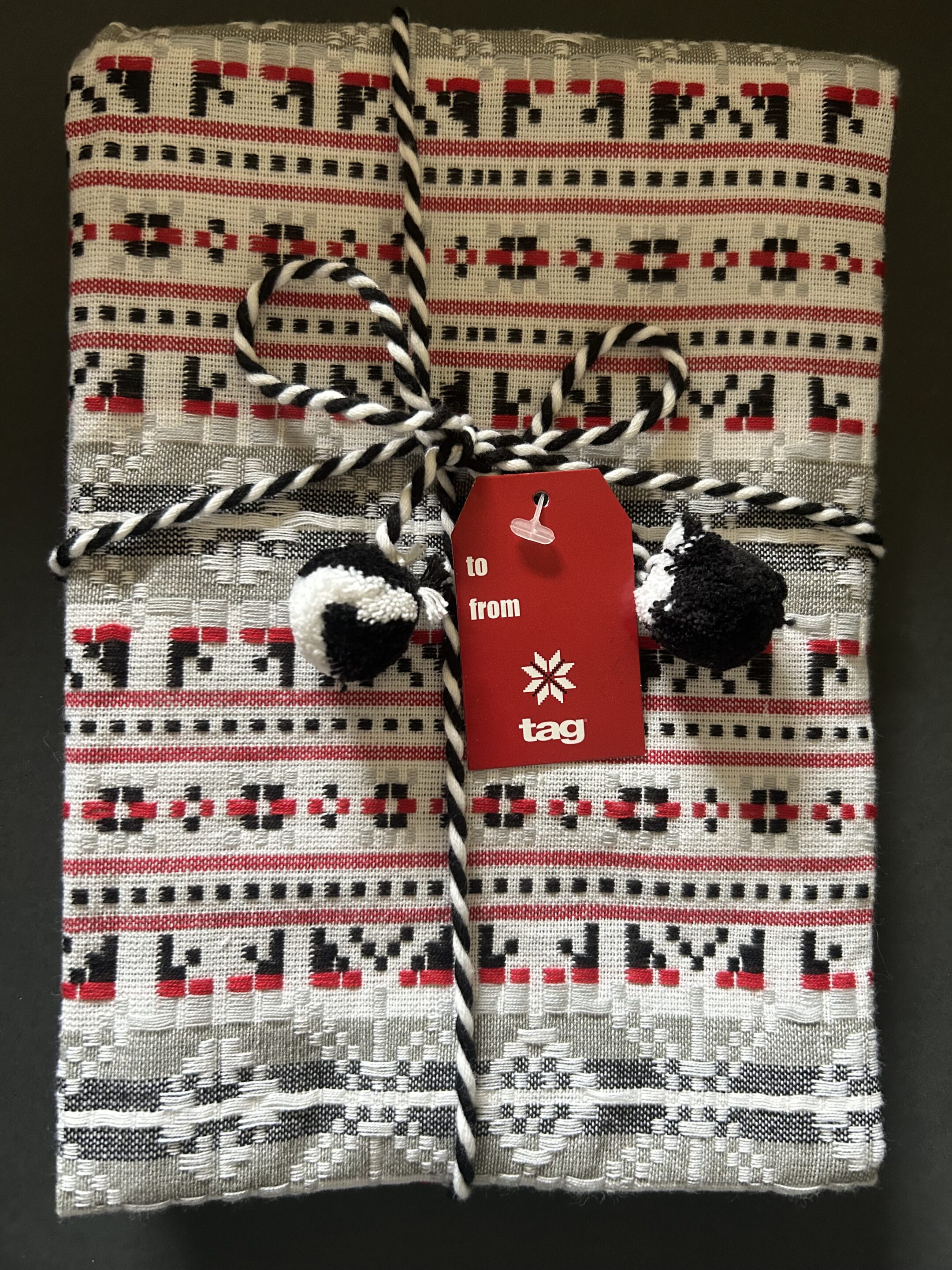 White Snowpeak Sweater Dishtowel 18" x 26"