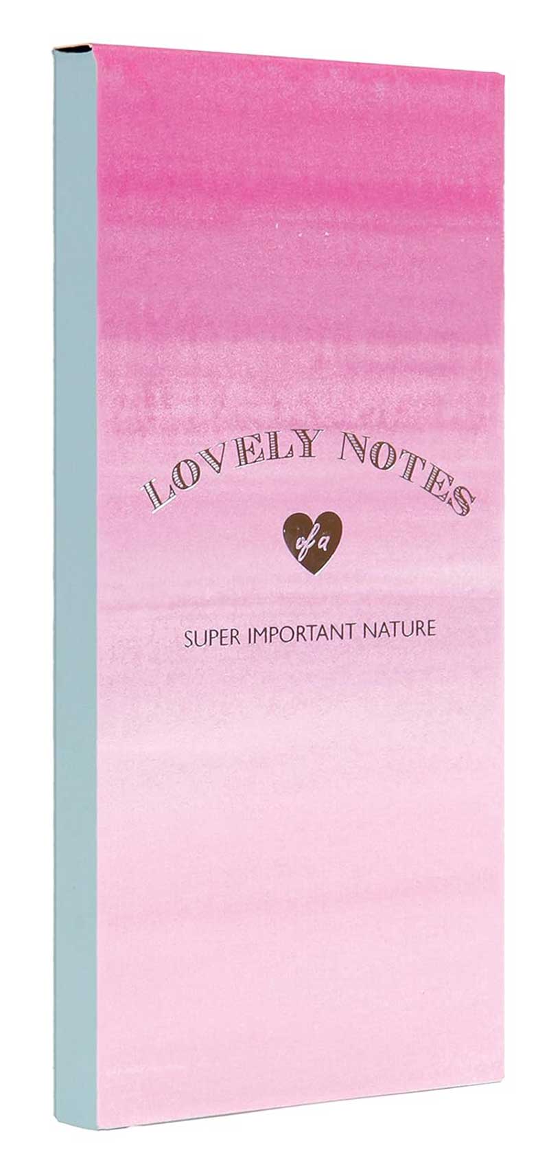 angled view of Lovely Notes notepad