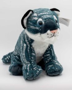 Foil-stripped blue tiger stuffed plush toy from Wild Republic