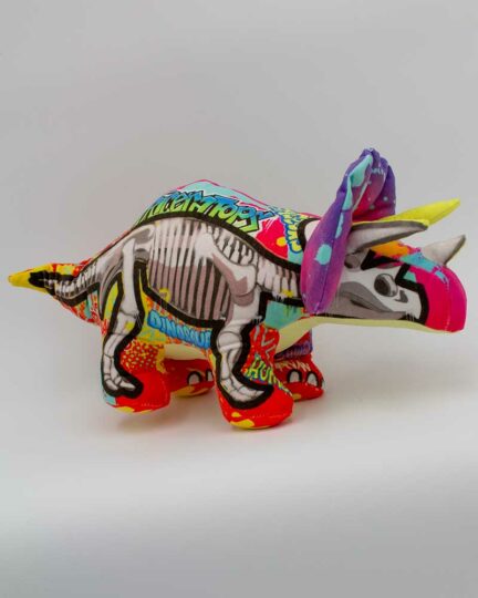 Graffiti covered triceratops stuffed plush toy from Wild Republic