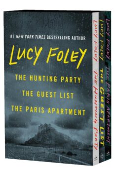 Boxed set of Lucy Foley books including The Hunting Party, The Guest List, and The Paris Apartment