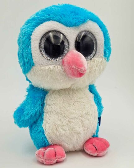 Blue penguin stuffed animal plush toy.
