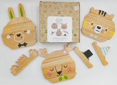 Wonder & Wise face stacker with decorated wooden pieces