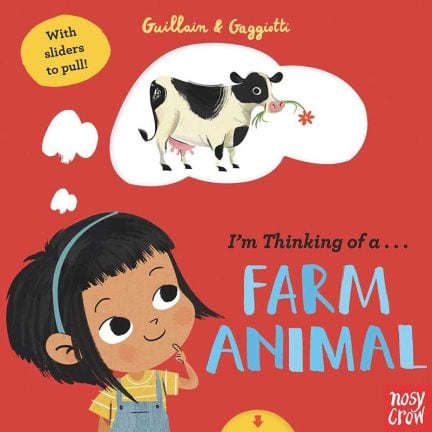 Book cover for I'm Thinking of a Farm Animal by Charlotte and Adam Guillain