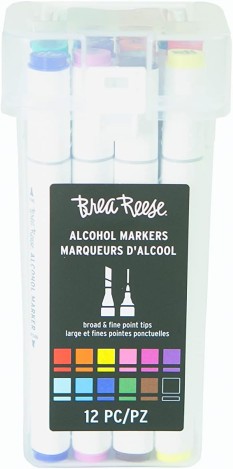 Brea Reese Alcohol Markers Broad & Fine Point Tips, set of 12