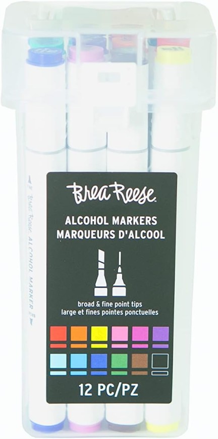 Brea Reese Alcohol Markers Broad & Fine Point Tips, set of 12