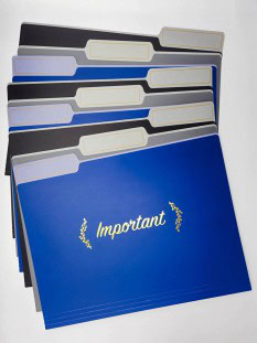File Folder Set - Blue/Grey/Black