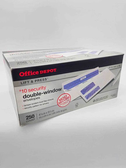 #10 Double-Window Security Envelopes (250 Count)
