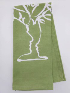 18" x 26" Dish Towel - Green Floral Print