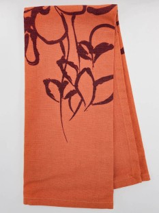18" x 26" Dish Towel - Orange Floral Print