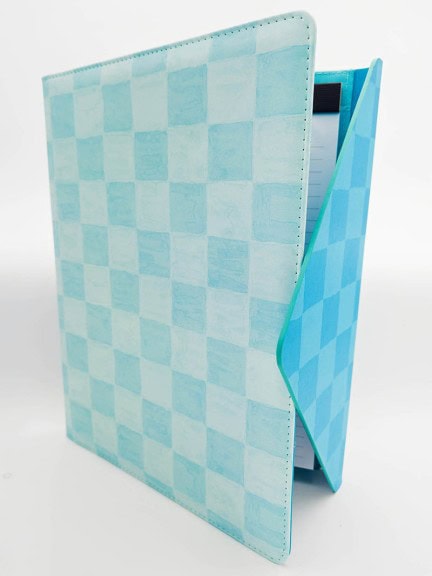 Teal Checkered Padfolio