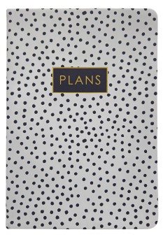 Plans Journal - Black & White Polka Dot