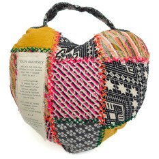 Journey Heart Patchwork Pillow - Multicolor