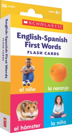 English-Spanish First Words Flash Cards
